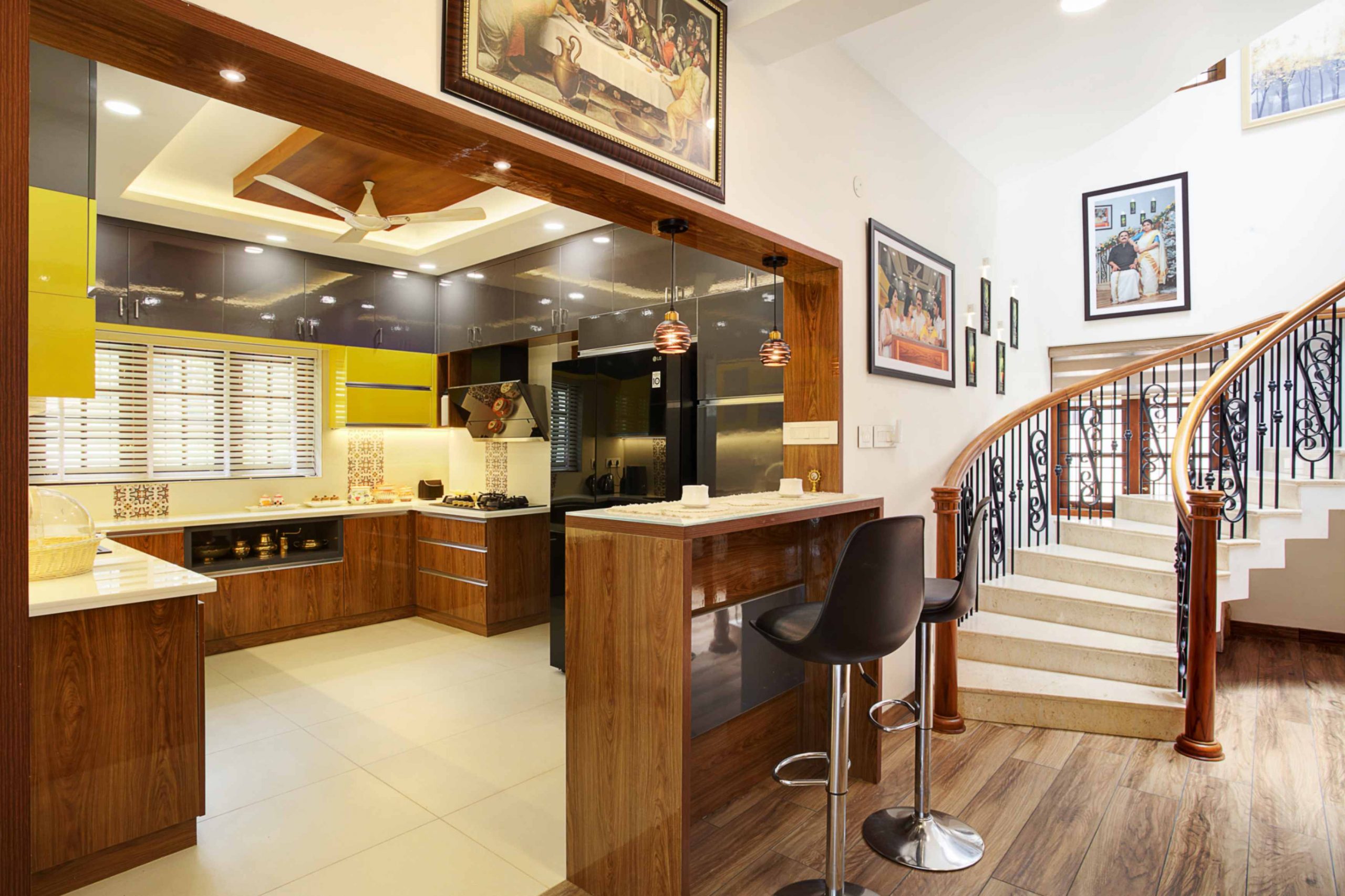 Best U-shape modular kitchen design in Kottayam by Interio Interiors